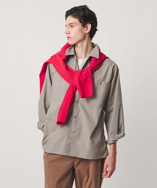 UNITED ARROWS(ユナイテッドアローズ)の「シオタ ダブルポケット オーバーシャツ「 SLOW & 」(シャツ/ブラウス・メンズ・ライトグレー/グレー系・M/S/XL/L)」の4枚目の写真