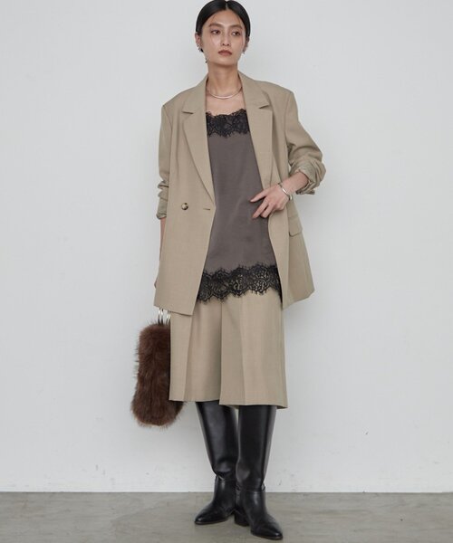 LOUNGEDRESS(ラウンジドレス)の「《セットアップ可》タックハーフパンツ(その他パンツ・レディース・ベージュ・36/38)」の9枚目の写真