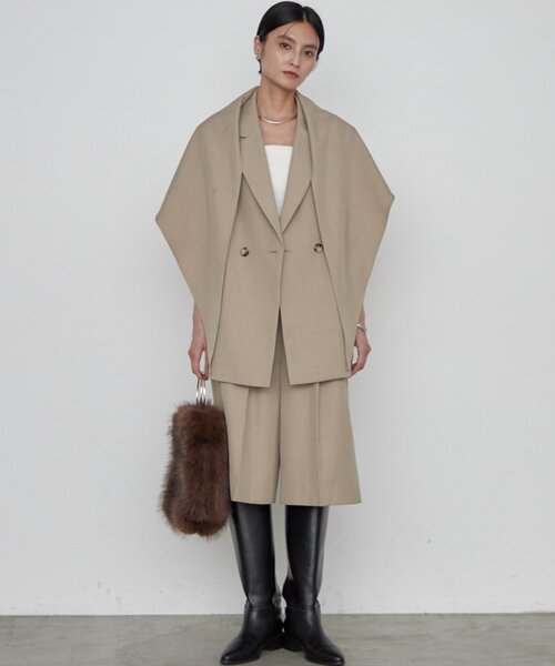 LOUNGEDRESS(ラウンジドレス)の「《セットアップ可》タックハーフパンツ(その他パンツ・レディース・ベージュ・36/38)」の11枚目の写真