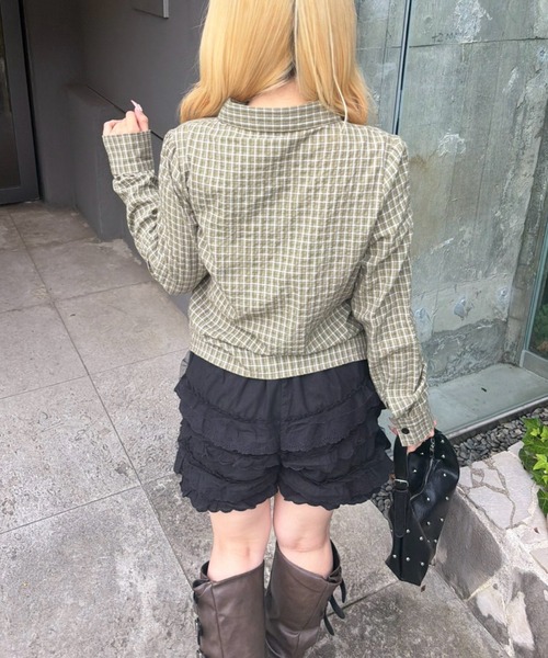 Another Branch olive des olive(アナザーブランチオリーブデオリーブ)の「チェックギャザーブラウス(シャツ/ブラウス・レディース・カーキ/ベージュ/ベージュ系その他・FREE)」の13枚目の写真