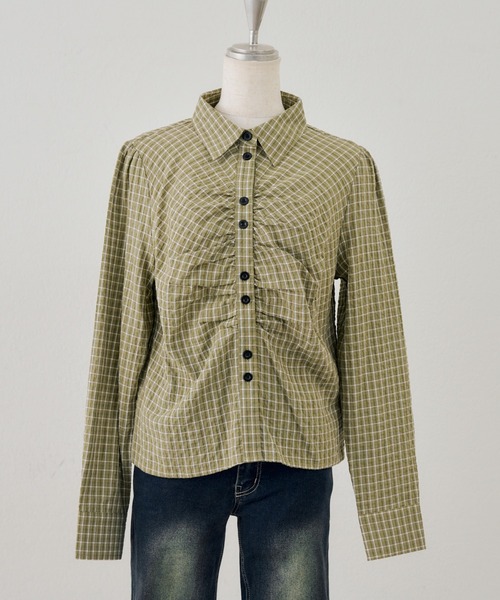 Another Branch olive des olive(アナザーブランチオリーブデオリーブ)の「チェックギャザーブラウス(シャツ/ブラウス・レディース・カーキ/ベージュ/ベージュ系その他・FREE)」の19枚目の写真