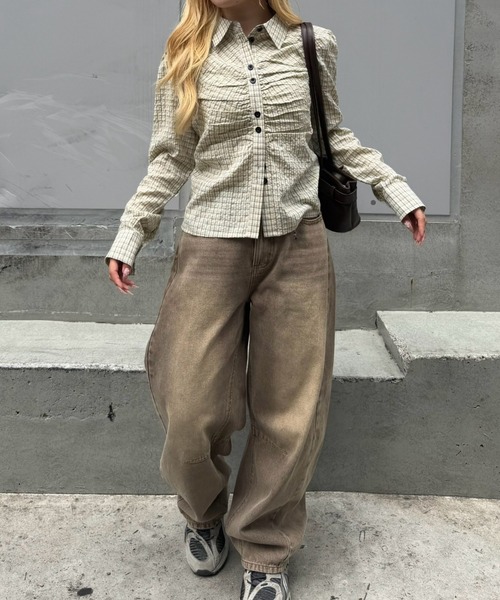 Another Branch olive des olive(アナザーブランチオリーブデオリーブ)の「チェックギャザーブラウス(シャツ/ブラウス・レディース・カーキ/ベージュ/ベージュ系その他・FREE)」の22枚目の写真