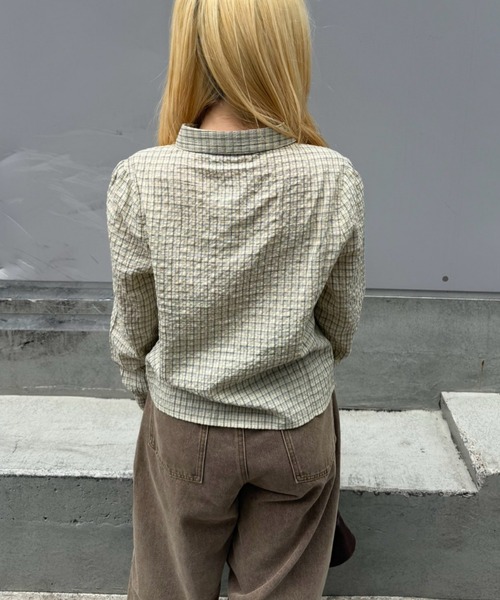 Another Branch olive des olive(アナザーブランチオリーブデオリーブ)の「チェックギャザーブラウス(シャツ/ブラウス・レディース・カーキ/ベージュ/ベージュ系その他・FREE)」の21枚目の写真