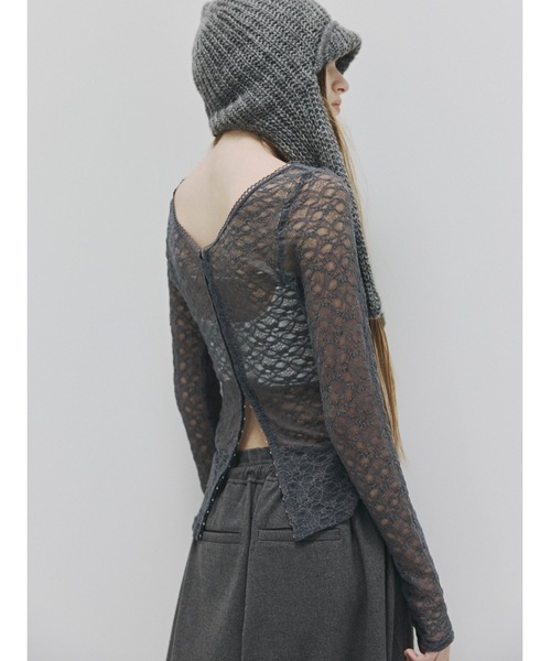 Katrin TOKYO（カトリーントーキョー）の「2way lace tops（Tシャツ/カットソー・レディース・グレー/アイボリー/グレイッシュブルー・FREE/XS）」の2枚目の写真