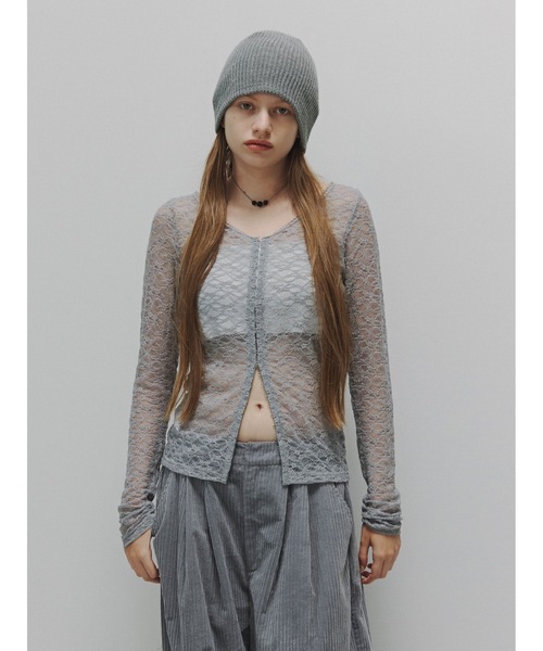 Katrin TOKYO（カトリーントーキョー）の「2way lace tops（Tシャツ/カットソー・レディース・グレー/アイボリー/グレイッシュブルー・FREE/XS）」の3枚目の写真