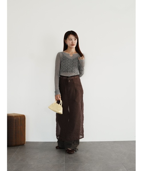 Katrin TOKYO（カトリーントーキョー）の「2way lace tops（Tシャツ/カットソー・レディース・グレー/アイボリー/グレイッシュブルー・FREE/XS）」の16枚目の写真