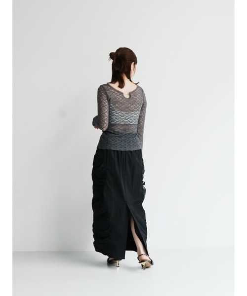 Katrin TOKYO（カトリーントーキョー）の「2way lace tops（Tシャツ/カットソー・レディース・グレー/アイボリー/グレイッシュブルー・FREE/XS）」の5枚目の写真