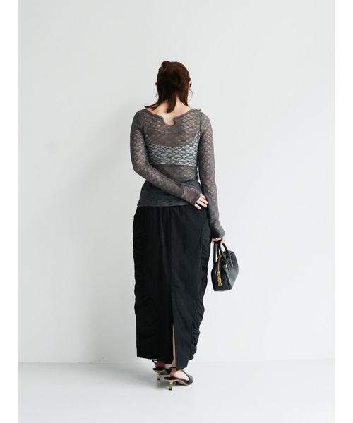 Katrin TOKYO（カトリーントーキョー）の「2way lace tops（Tシャツ/カットソー・レディース・グレー/アイボリー/グレイッシュブルー・FREE/XS）」の6枚目の写真