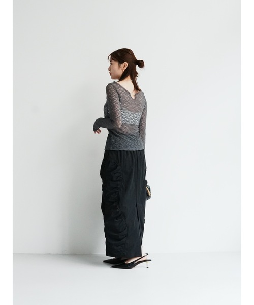 Katrin TOKYO（カトリーントーキョー）の「2way lace tops（Tシャツ/カットソー・レディース・グレー/アイボリー/グレイッシュブルー・FREE/XS）」の7枚目の写真