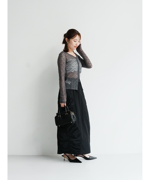 Katrin TOKYO（カトリーントーキョー）の「2way lace tops（Tシャツ/カットソー・レディース・グレー/アイボリー/グレイッシュブルー・FREE/XS）」の8枚目の写真