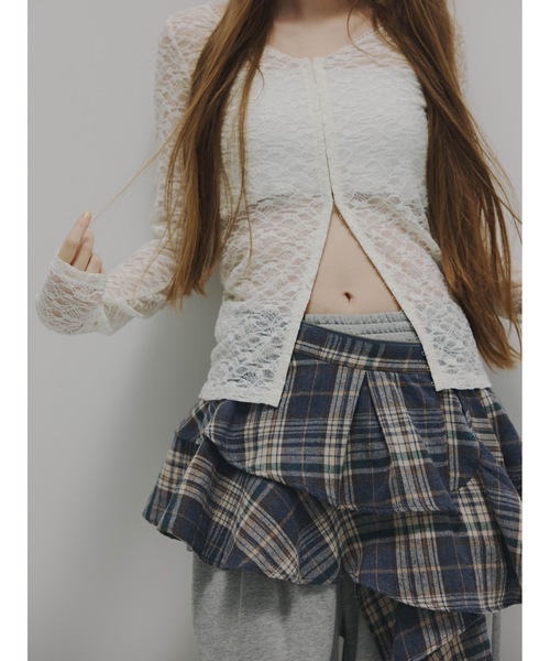 Katrin TOKYO（カトリーントーキョー）の「2way lace tops（Tシャツ/カットソー・レディース・グレー/アイボリー/グレイッシュブルー・FREE/XS）」の22枚目の写真
