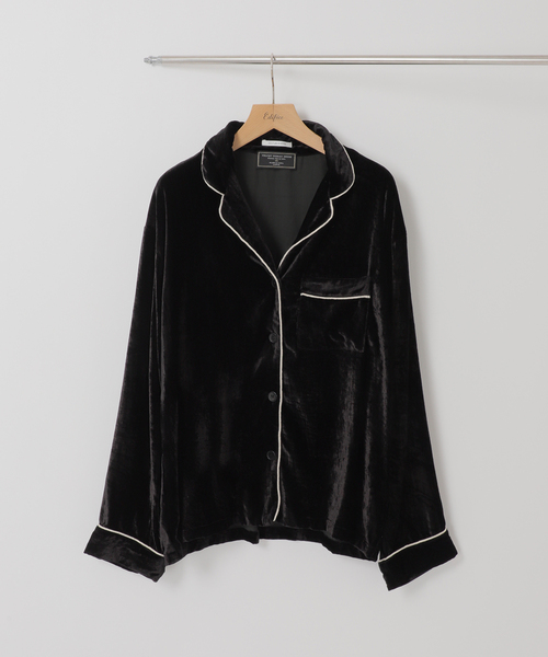 Couture d'adam(クチュールドアダム)の「COUTURE D’ADAM (クチュール ド アダム) Velvet Piping シャツ(シャツ/ブラウス・メンズ・ブラック・42/40)」の1枚目の写真