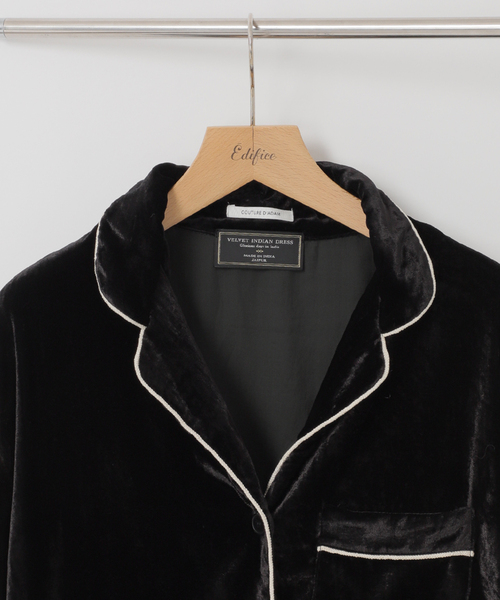 Couture d'adam(クチュールドアダム)の「COUTURE D’ADAM (クチュール ド アダム) Velvet Piping シャツ(シャツ/ブラウス・メンズ・ブラック・42/40)」の2枚目の写真