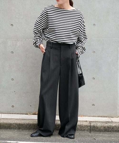 OUTDOOR PRODUCTS(アウトドアプロダクツ)の「MILITARY BORDER WIDE TEE(Tシャツ/カットソー・レディース・ブラック/グリーン/ラベンダー・FREE)」の13枚目の写真