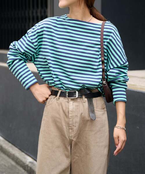 OUTDOOR PRODUCTS(アウトドアプロダクツ)の「MILITARY BORDER WIDE TEE(Tシャツ/カットソー・レディース・ブラック/グリーン/ラベンダー・FREE)」の19枚目の写真