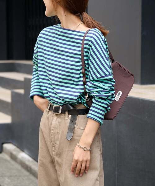 OUTDOOR PRODUCTS(アウトドアプロダクツ)の「MILITARY BORDER WIDE TEE(Tシャツ/カットソー・レディース・ブラック/グリーン/ラベンダー・FREE)」の20枚目の写真