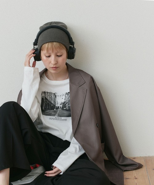 ad thie(アドティエ)の「アソート フォトプリント ロンT(Tシャツ/カットソー・レディース・ブラック/ピンク/ブラウン/オフホワイト・FREE)」の13枚目の写真