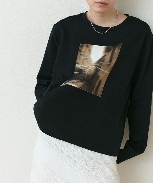 ad thie(アドティエ)の「アソート フォトプリント ロンT(Tシャツ/カットソー・レディース・ブラック/ピンク/ブラウン/オフホワイト・FREE)」の17枚目の写真