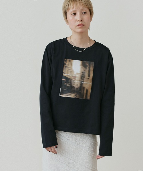 ad thie(アドティエ)の「アソート フォトプリント ロンT(Tシャツ/カットソー・レディース・ブラック/ピンク/ブラウン/オフホワイト・FREE)」の19枚目の写真