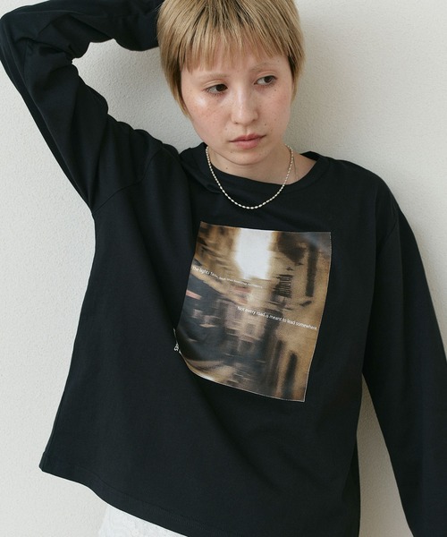 ad thie(アドティエ)の「アソート フォトプリント ロンT(Tシャツ/カットソー・レディース・ブラック/ピンク/ブラウン/オフホワイト・FREE)」の20枚目の写真