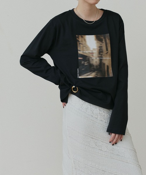 ad thie(アドティエ)の「アソート フォトプリント ロンT(Tシャツ/カットソー・レディース・ブラック/ピンク/ブラウン/オフホワイト・FREE)」の21枚目の写真