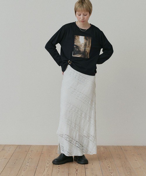 ad thie(アドティエ)の「アソート フォトプリント ロンT(Tシャツ/カットソー・レディース・ブラック/ピンク/ブラウン/オフホワイト・FREE)」の22枚目の写真