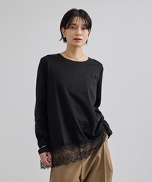 【WEB限定】ヘムレースプルオーバーカットソー