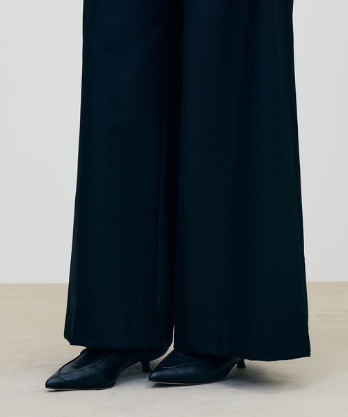 DES PRES(デ・プレ)の「【WEB先行予約】 ウールカシミヤポプリンメルトン コルセットワイドパンツ(スラックス・レディース・ライトグレー/ブラック/ブラック系その他・34/36/32)」の10枚目の写真
