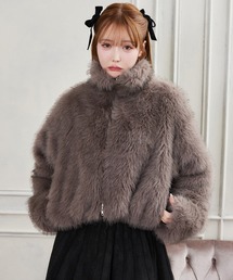 【リバイバル】フェイクファーショートブルゾン