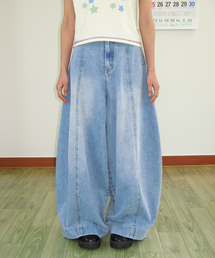 WIDE BALLOON DENIM PANTS LIGHT BLUE
