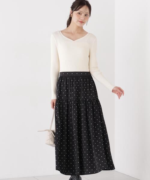 PROPORTION BODY DRESSING(プロポーションボディドレッシング)の「ドットティアードニットドッキングワンピース / 1216240007(ワンピース・レディース・ブラウン/ホワイト系その他・P/S/MEDIUM)」の12枚目の写真