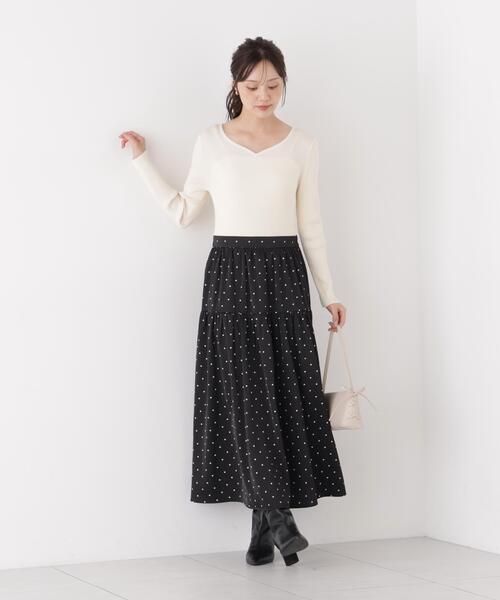 PROPORTION BODY DRESSING(プロポーションボディドレッシング)の「ドットティアードニットドッキングワンピース / 1216240007(ワンピース・レディース・ブラウン/ホワイト系その他・P/S/MEDIUM)」の14枚目の写真
