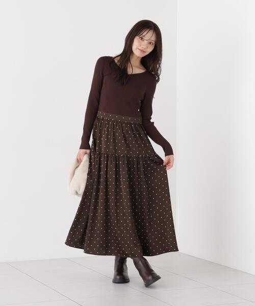 PROPORTION BODY DRESSING(プロポーションボディドレッシング)の「ドットティアードニットドッキングワンピース / 1216240007(ワンピース・レディース・ブラウン/ホワイト系その他・P/S/MEDIUM)」の22枚目の写真