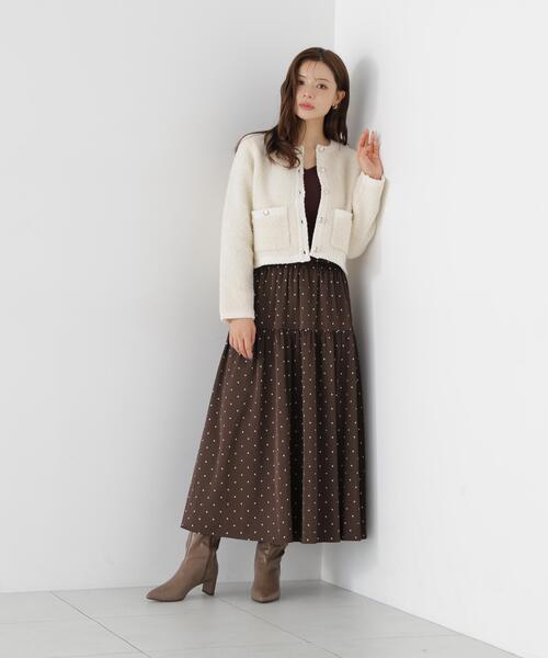 PROPORTION BODY DRESSING(プロポーションボディドレッシング)の「ドットティアードニットドッキングワンピース / 1216240007(ワンピース・レディース・ブラウン/ホワイト系その他・P/S/MEDIUM)」の3枚目の写真