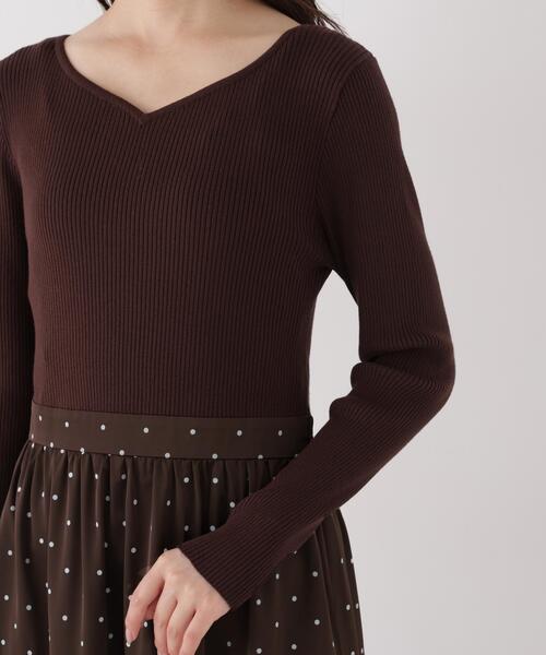 PROPORTION BODY DRESSING(プロポーションボディドレッシング)の「ドットティアードニットドッキングワンピース / 1216240007(ワンピース・レディース・ブラウン/ホワイト系その他・P/S/MEDIUM)」の8枚目の写真