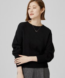 【インしない・毛玉軽減】大人上品なダイヤ柄ニット