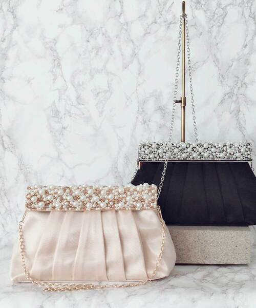 Cupid Heart（キューピッドハート）の「【Cupid Heart】結婚式バッグ  ビジューオーガンジーバッグ（クラッチバッグ・レディース・ベージュ/ブラック/グレー系その他2・MEDIUM）」の13枚目の写真