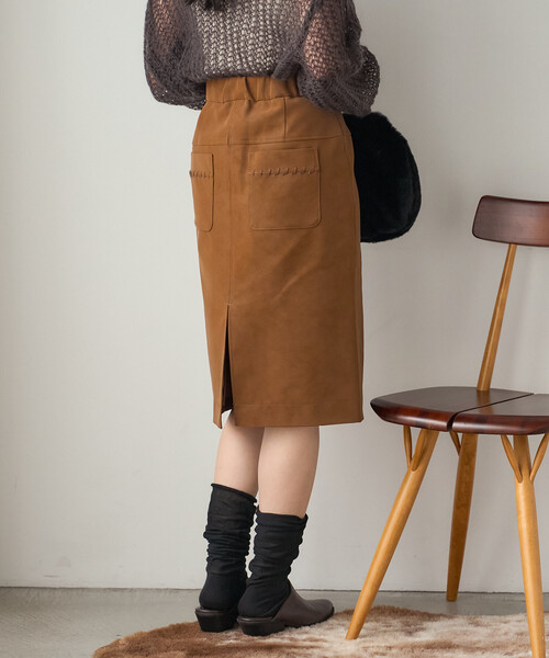 FREAK'S STORE(フリークスストア)の「レザレットスウェードスカート(スカート・レディース・ブラウン/キャメル・フリ-)」の10枚目の写真