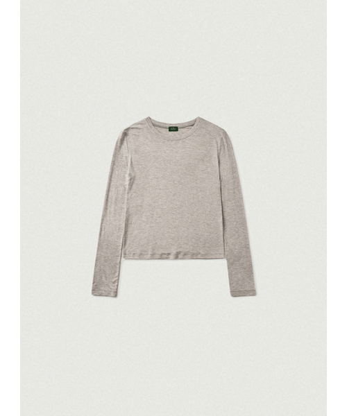 The Barnnet(ザバーネット)の「ソフトスリムウールテンセルTシャツ_メランジグレー(Tシャツ/カットソー・レディース・その他・SMALL/MEDIUM)」の1枚目の写真