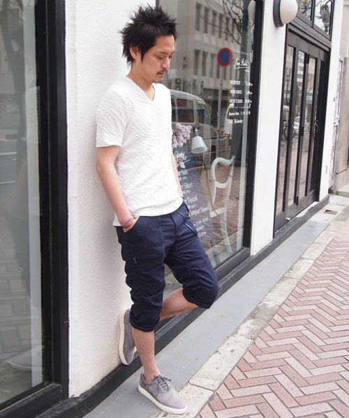 HAMNETT（ハムネット）の「【HAMNETT】 スウェルジャガードVカットソー / カットソー（Tシャツ/カットソー・メンズ・ホワイト/ブラック/グレー・M/L/S）」の10枚目の写真