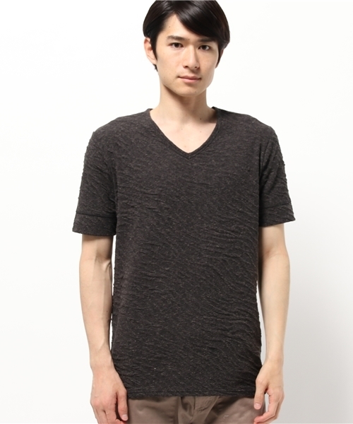 HAMNETT（ハムネット）の「【HAMNETT】 スウェルジャガードVカットソー / カットソー（Tシャツ/カットソー・メンズ・ホワイト/ブラック/グレー・M/L/S）」の13枚目の写真