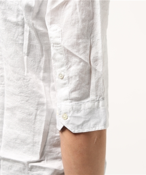 ESSENTIAL GARMENT MEN'S BIGI(エッセンシャルガーメントメンズビギ)の「ペイズリーシャンブレーシャツ(7分袖)/コットン×リネン(シャツ/ブラウス・メンズ・サックスブルー/ホワイト/ピンク/ネイビー・S/L/M)」の8枚目の写真