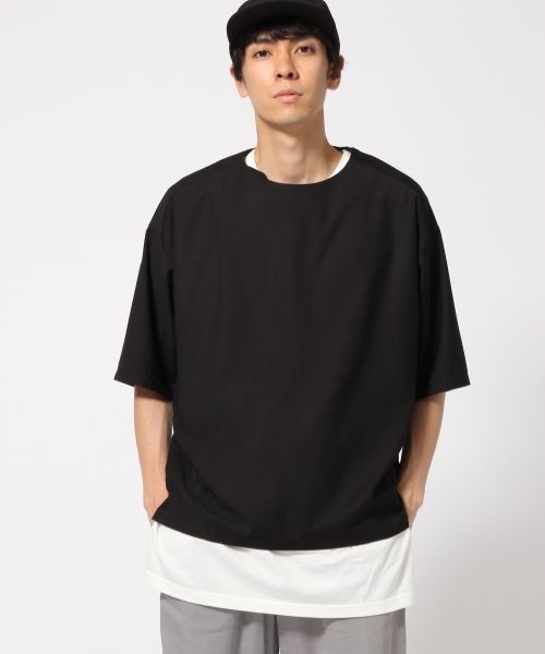 HARE（ハレ）の「TRサイドスリットプルオーバー(HARE)（Tシャツ/カットソー・メンズ・ベージュ/ブラック/グレー・SMALL/LARGE/MEDIUM）」の2枚目の写真