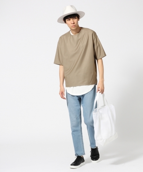 HARE（ハレ）の「TRサイドスリットプルオーバー(HARE)（Tシャツ/カットソー・メンズ・ベージュ/ブラック/グレー・SMALL/LARGE/MEDIUM）」の4枚目の写真