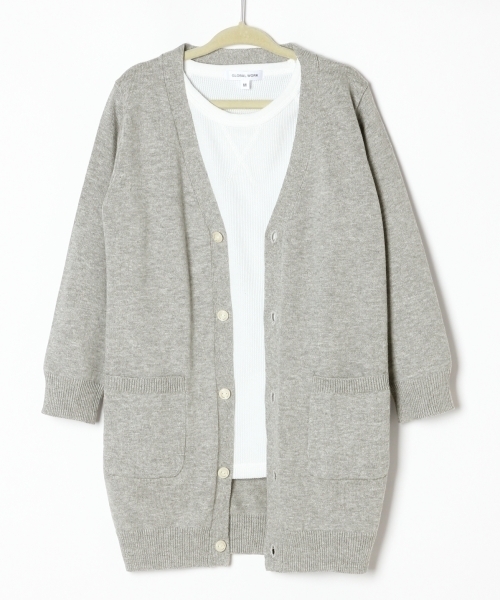 GLOBAL WORK（グローバルワーク）の「【キッズ】アラエルニットロングカーデ/727048 （カーディガン/ボレロ・キッズ・グレー/ブラウン/ネイビー・SMALL/LARGE/MEDIUM/X-LARGE）」の4枚目の写真