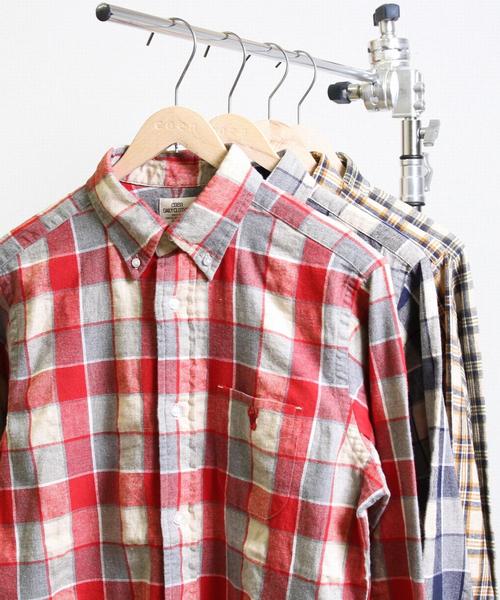 coen（コーエン）の「ウインターリネンミックスチェックボタンダウンシャツ（シャツ/ブラウス・メンズ・ネイビー/レッド・X-LARGE/LARGE/X-SMALL/MEDIUM/SMALL）」の10枚目の写真