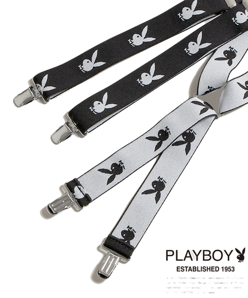 PLAYBOY（プレイボーイ）の「∴WEGO/PLAYBOY サスペンダー（サスペンダー・レディース・ホワイト/ブラック・FREE）」の2枚目の写真