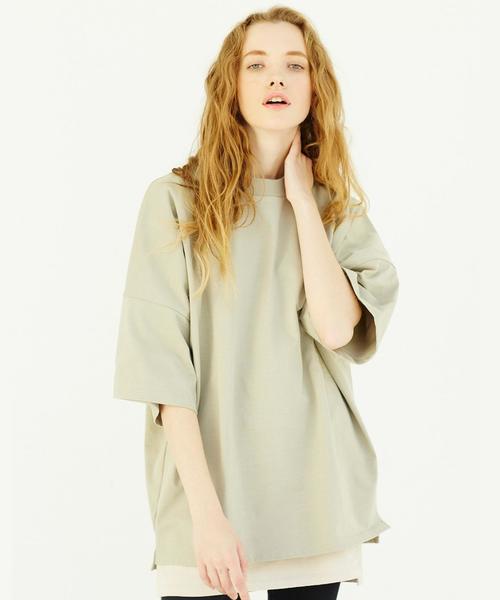 MONKEY TIME（モンキータイム）の「＜monkey time＞ TJK MOCKNECK DOLMAN TEE/Tシャツ ◆（Tシャツ/カットソー・メンズ・ベージュ/ブラック・LARGE/MEDIUM/X-LARGE/SMALL）」の3枚目の写真