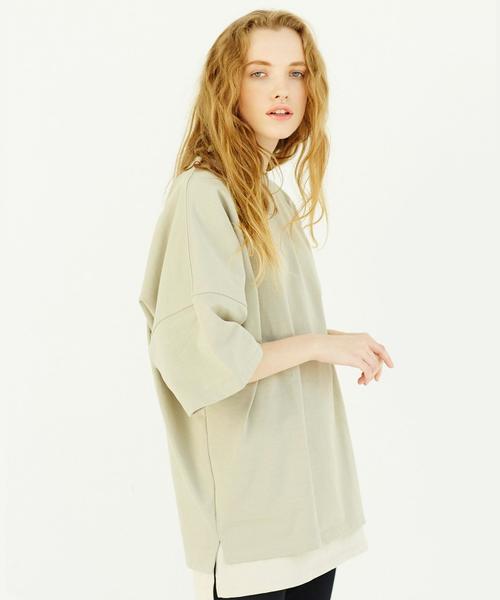 MONKEY TIME（モンキータイム）の「＜monkey time＞ TJK MOCKNECK DOLMAN TEE/Tシャツ ◆（Tシャツ/カットソー・メンズ・ベージュ/ブラック・LARGE/MEDIUM/X-LARGE/SMALL）」の4枚目の写真