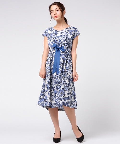 Doux Archives ドゥアルシーヴ の スラブフラワー前リボンワンピース ワンピース Wear